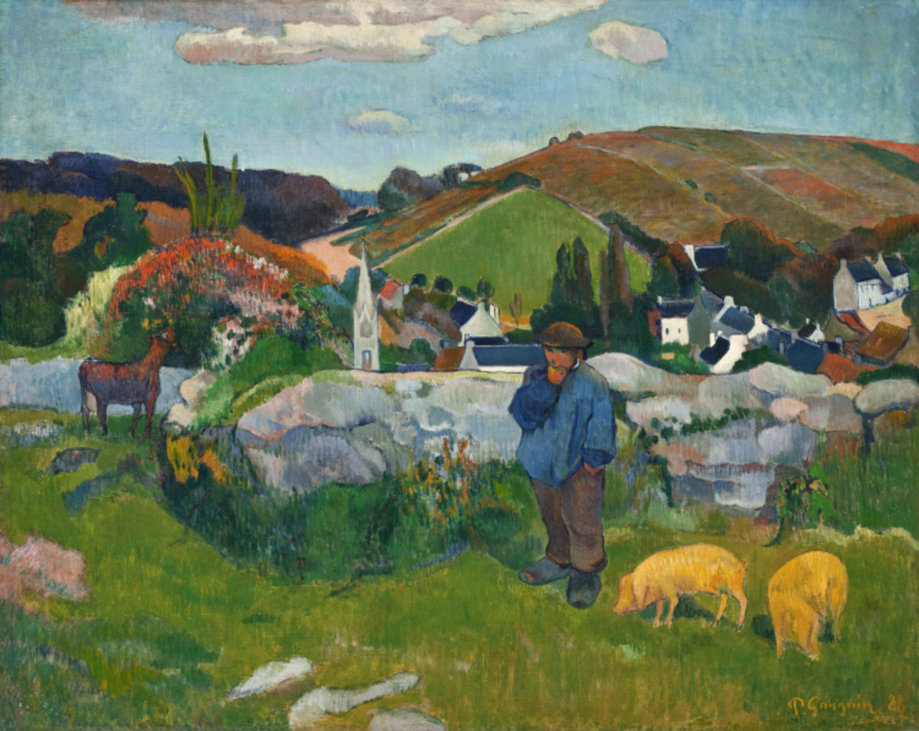 Paul Gauguin - Paysage breton avec porcher