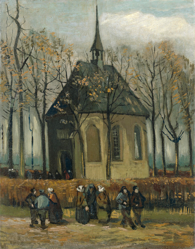 Vincent van Gogh - Congregation Leaving the Reformed Church in Nuenen