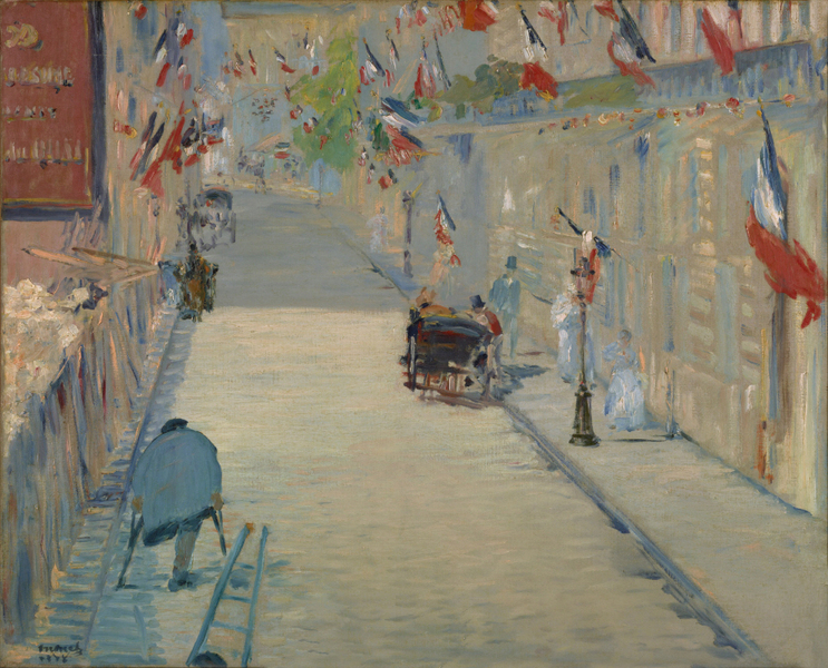 Edouard Manet - (French - The Rue Mosnier with Flags