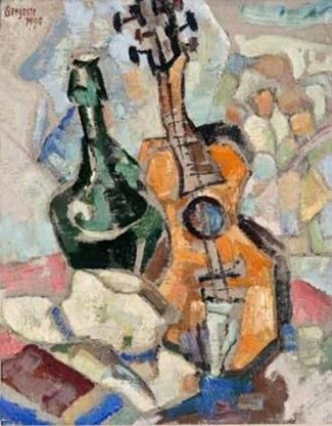 Gregoire Boonzaier - hat green bottle and guitar