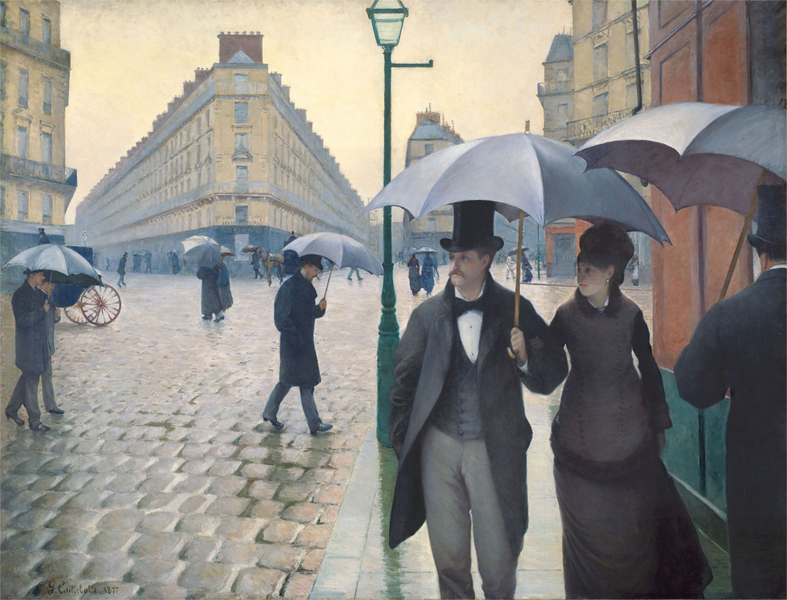 Gustave Caillebotte - Pariser Straßenszene im Regen