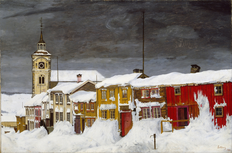 Harald Sohlberg(1869–1935) - Street in Røros in Winter