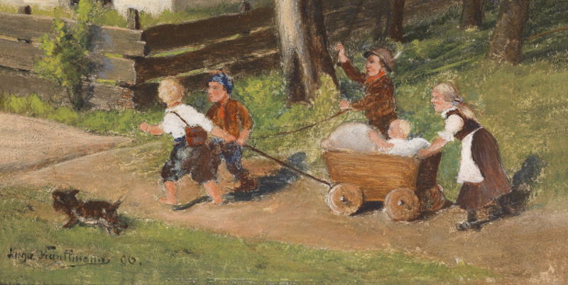 Hugo Kauffmann (1844–1915) - Kinder mit Wagen 1906