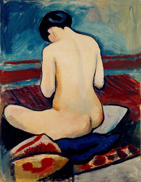 August Macke - Sitting Nude with Pillow