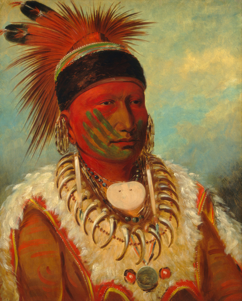 George Catlin - The White Cloud, Head Chief of the Iowas  1796 – 1872