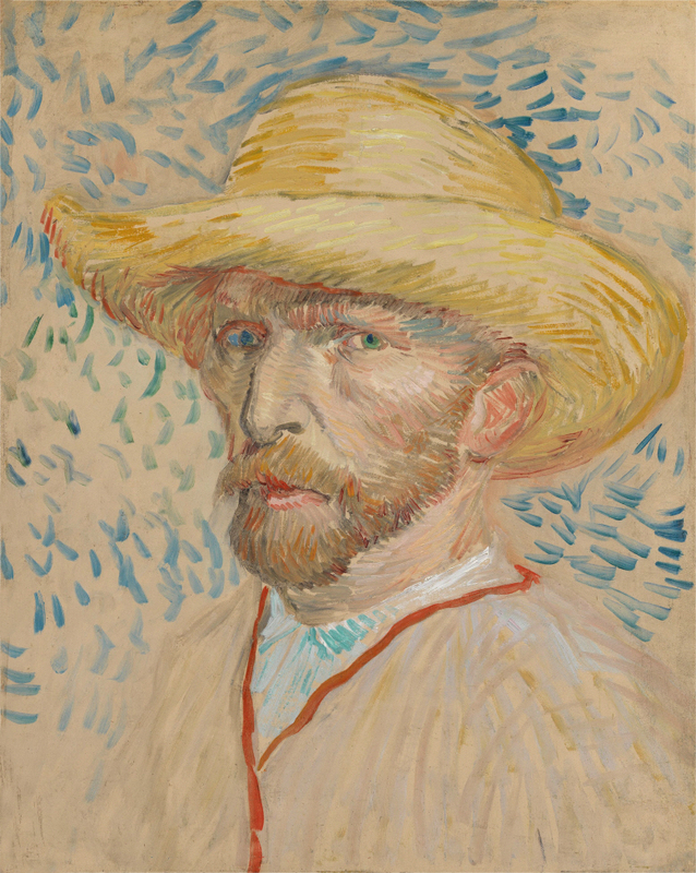Vincent van Gogh -Self-Portrait with Straw Hat  40.9 cm x 32.8 cm