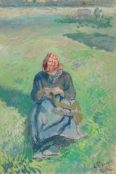Camille Pissarro- PAYSANNE TRICOTANT