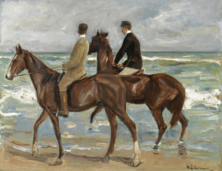 MAX LIEBERMANN - ZWEI REITER AM STRAND NACH LINKS (TWO RIDERS ON A BEACH) 1847 - 1935