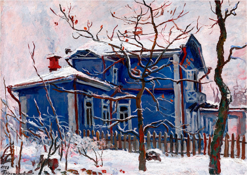 Pyotr Konchalovsky - Blue house in winter