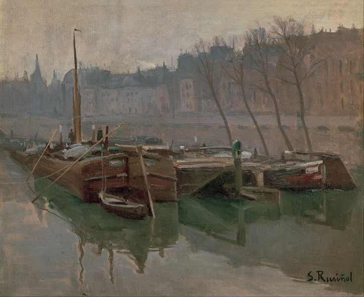 Santiago Rusinol - Boats on the Seine