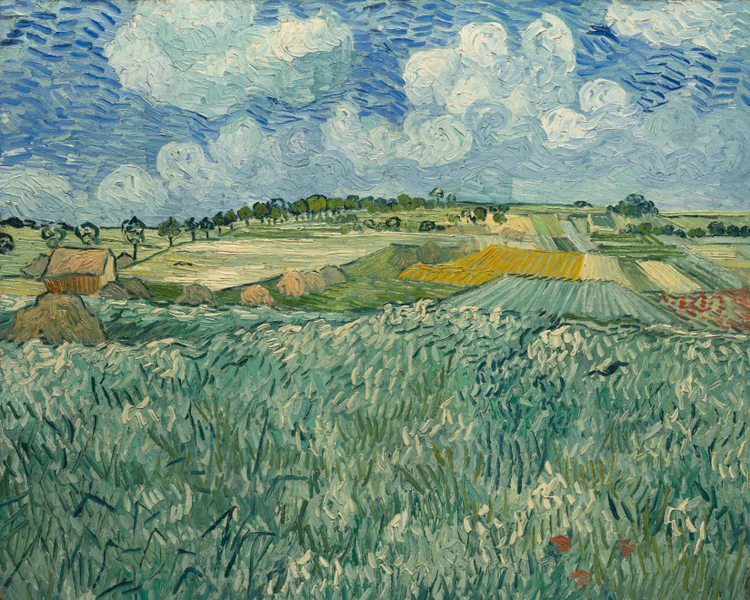 Vincent Van Gogh - Ebene bei Auvers mit Regenwolken
