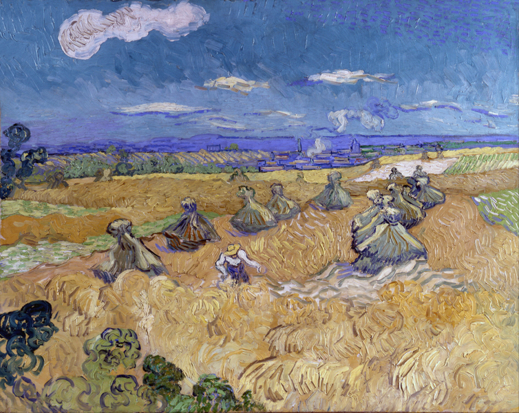 회전_Vincent van Gogh - Wheat Fields with Reaper, Auvers