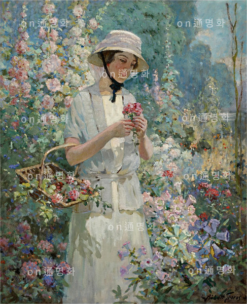 Abbott Fuller Graves - Woman with Flower Basket